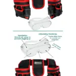 20‑Pocket Double Tool Belt with Screwdriver Pouch & Safety Goggles