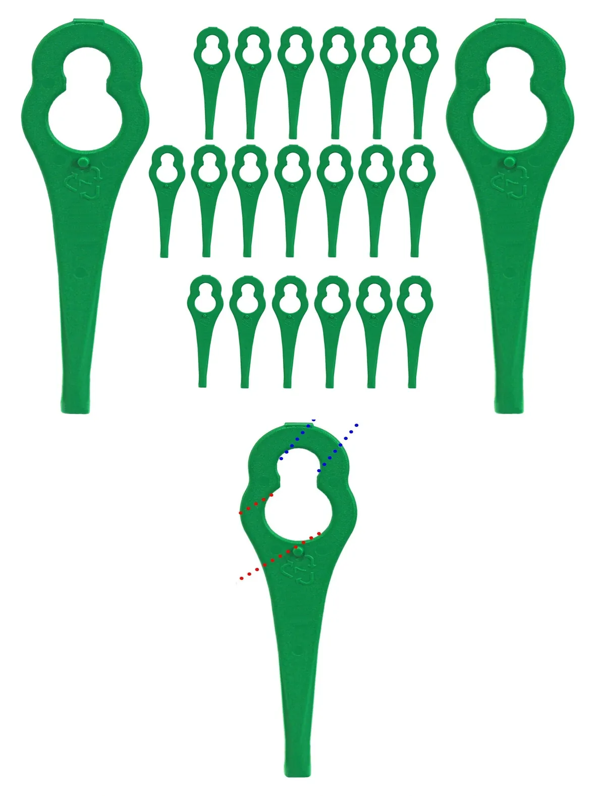 20 Replacement Blades for Qualcast Easi-Lite HoverSafe TrimLite Mowers