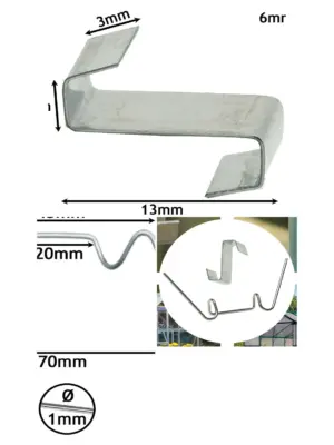 200 Pack Greenhouse Spring Wire Glazing Clips – W & Z Overlap Clamps