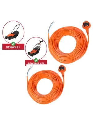 20m Black & Decker Lawn Mower Power Cord Replacement for BEMW451/481ES