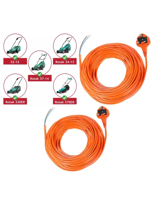 20m Bosch Lawn Mower Cable – Fits Rotak 32‑12, 34‑13 & 320ER/370ER