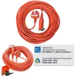 20m Extension Power Cord with Plug for Bosch Rotak Lawn Mowers