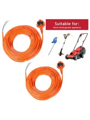 20m Garden Extension Cable with Lead Plug – fits strimmers & mowers