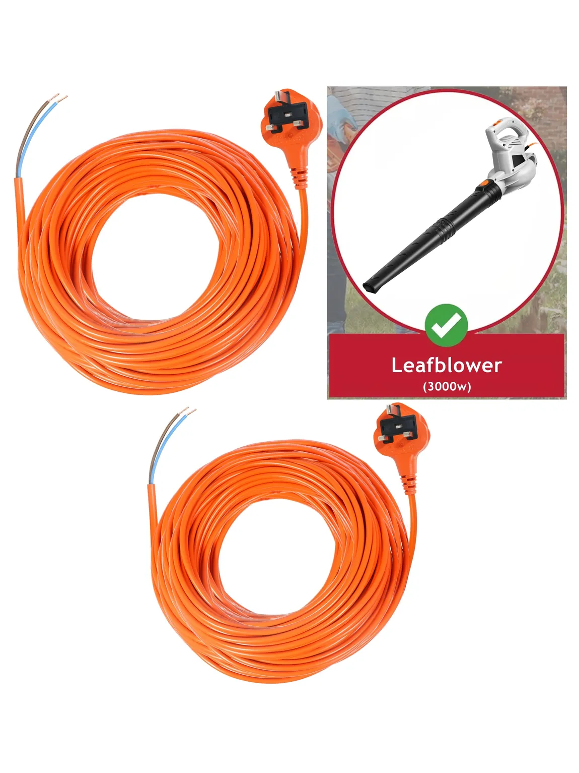 20m Power Extension Cord for Vonhaus 3000W Garden Leaf Blower