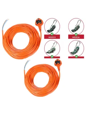 20m UK Plug Power Lead for Webb WEER33/36/37RR/40 Lawn Mower