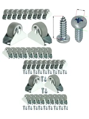 20pcs 32mm (1") Caster Wheels with Screws for Bed Drawer Cabinet