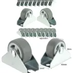20pcs 32mm Low-Profile Fixed Caster Wheels for Furniture Flight Cases