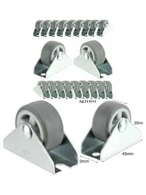 20pcs 32mm Low-Profile Fixed Caster Wheels for Furniture Flight Cases