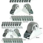 20pcs Mini Rubber Caster Wheels 32mm 1in with Screws for Trolleys