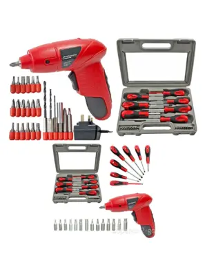 21‑Piece Magnetic Screwdriver & Bit Set with Mini Cordless 4.8V Driver