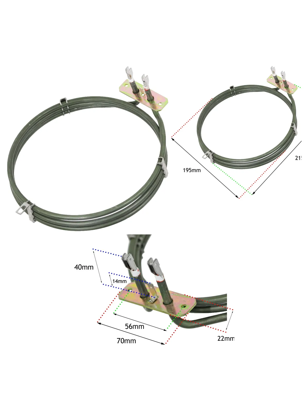 2200W CDA Fan Oven Heater Element Replacement – 3‑Turn Model