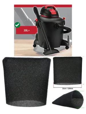 22cm Foam Filter Sleeve for 20L+ Shop‑Vac Wet/Dry Vacuum Cleaner