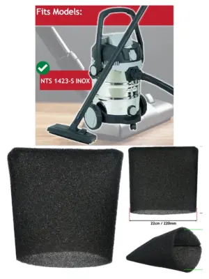 22cm Foam Filter Sleeve for Grizzly NTS 1423‑S Wet/Dry Vacuum