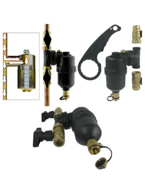 22mm Magnetic Boiler Filter Brass Threaded Inline for Central Heating