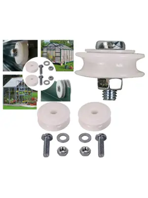 22mm Nylon Roller Wheels (2 pcs) for Greenhouse Sliding Door