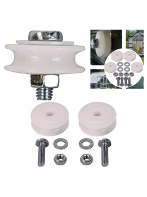 22mm Nylon Sliding Door Roller Kit – 4 Wheels for Greenhouse Repair