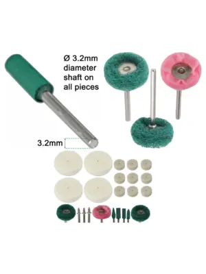 23-Piece 3.2mm Buffing Polishing Drill Bit Set Fine Grinding Wheels