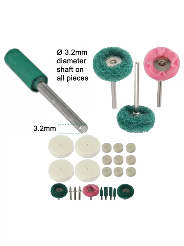 23-Piece 3.2mm Buffing Polishing Drill Bit Set Fine Grinding Wheels