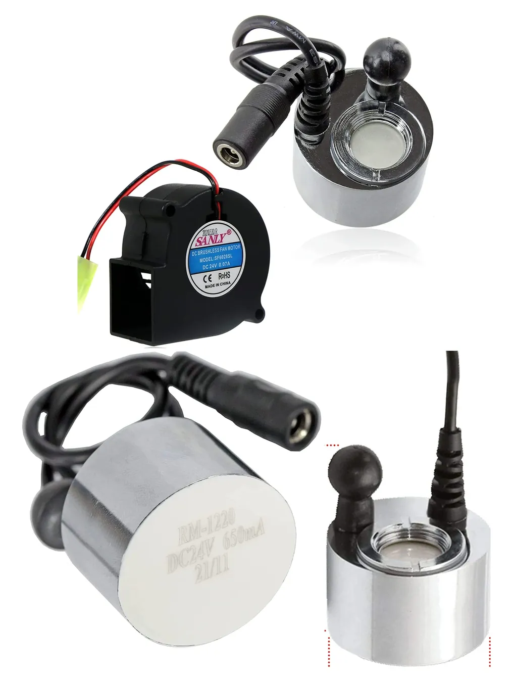 24V Dimplex Electric Heater Fan with Optimyst Glass Disk Transducer