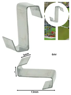 250 pcs 10mm Overlap Aluminium Z-Clip Lap Clamp for Greenhouse Glass