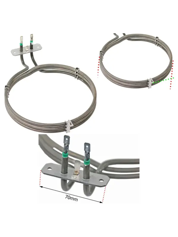 2500W 3‑Turn Fan Oven Heating Element for Rangemaster, Leisure, Flavel
