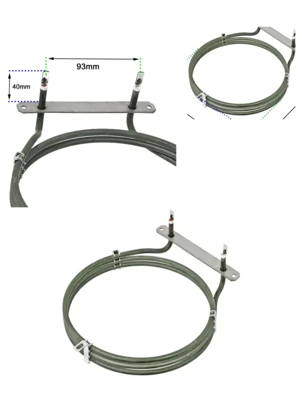 2500W Fan Oven Heating Element for Moffat Cookers – 3‑Turn Replacement