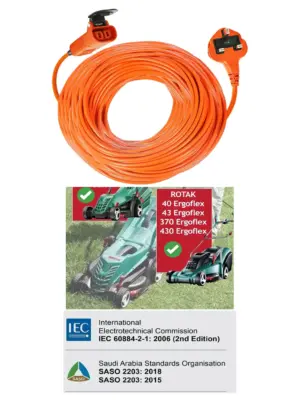 25m Bosch Rotak Ergoflex Lawn Mower Power Cable – Fits 34-43 & 370/430