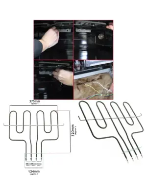 2660W Dual Grill Element for Indesit Oven fits ID60C2, FIMD23, KDP60C