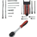 27-Piece 1/4" Ratchet Socket & Driver Bit Set, Wobble Extension Bar