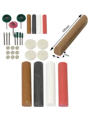 27‑Piece Polishing Buffing Kit with 3.2mm Wax Bar and Grinding Wheels