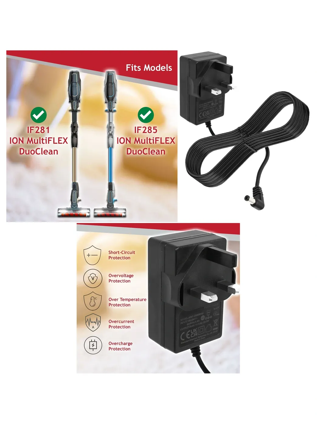 28.8V Shark Battery Charger – Fits IF281, IF285, F80, ION & DuoClean