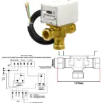 28mm Motorised 3‑Way Mid‑Position Valve for Heating/Boiler Systems