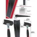 2kg Lump Hammer Log Splitter + 1.5kg Chisel Wedge Wood Splitting Kit