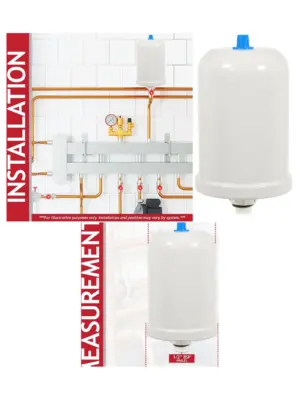 2L Mini Water Expansion Vessel – 4 Bar Pressure, 1/2" BSP Male