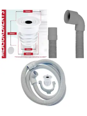 2m Angled Drain Hose Kit with Seal Plug for Washer & Dishwasher