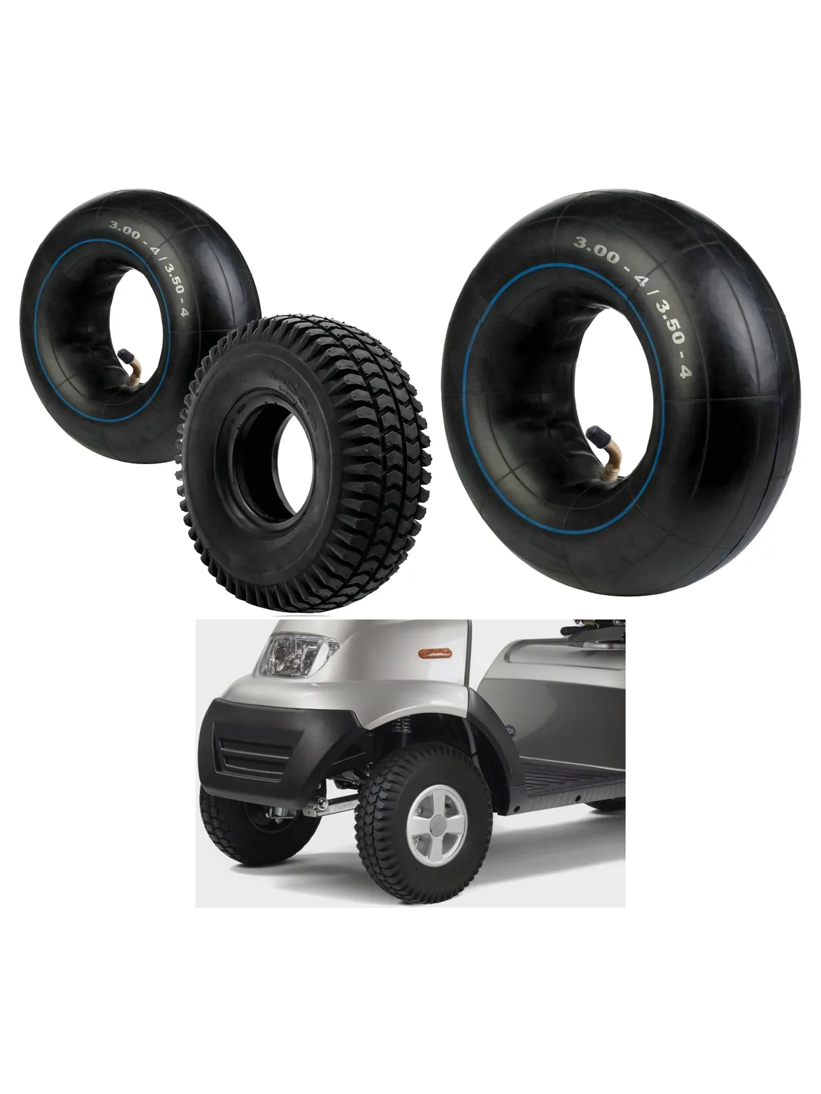 3.00-4 Pneumatic Mobility Scooter Tire 260x85 with Rim & Inner Tube