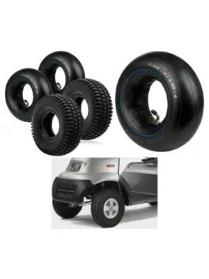 3.00-4 Pneumatic Mobility Scooter Tire Set - 260x85, 4 Rims + 2 Tubes