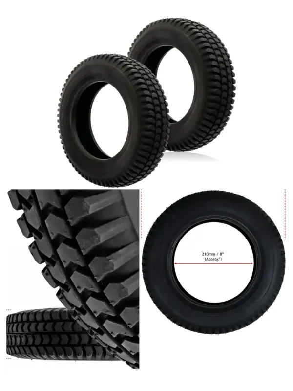 3.00x8 Pneumatic Block‑Tread Tire for 8‑Inch Mobility Scooter Wheels