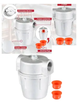 3/8" Aluminium Inline Boiler Filter for Oil‑Fired Central Heating
