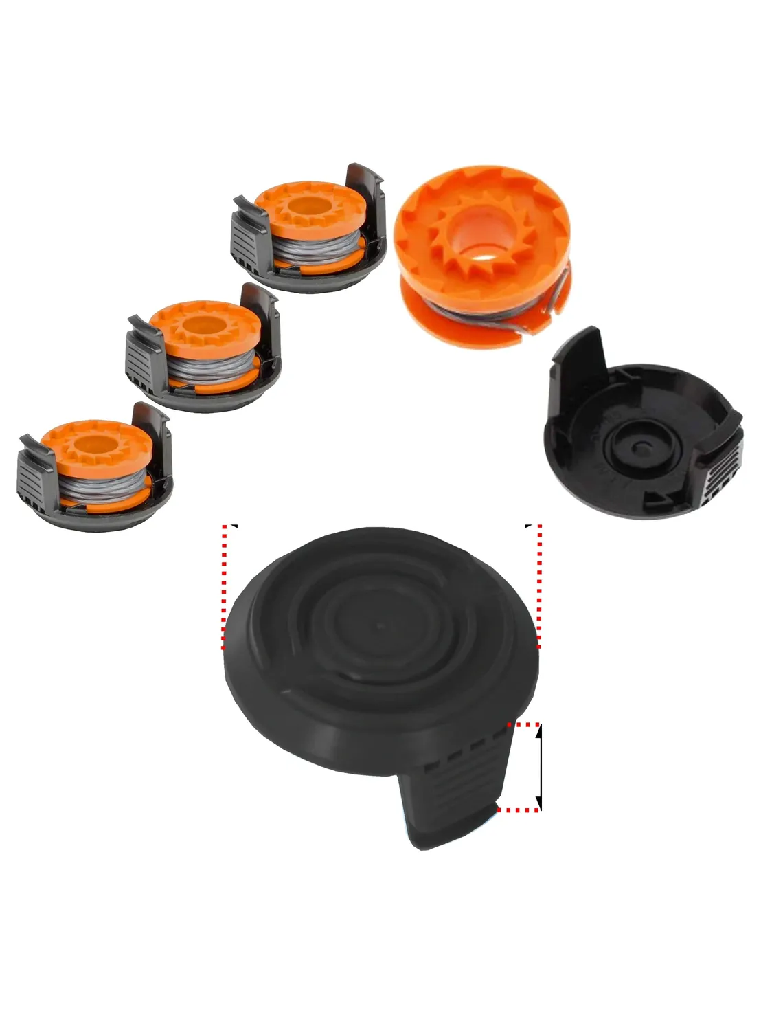 3-Pack 2.5m 1.5mm Line Spool & Cover for BIG BEAR BB1152 Trimmer
