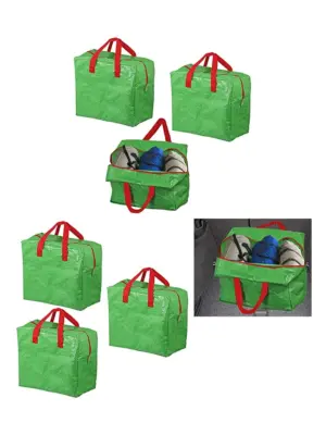 3‑Pack 50L Green Car Trunk Organizer Bags – Travel Storage Solution