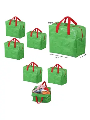 3-Pack 50L Green Laundry Storage Bags – Wash Organizer for Clothes
