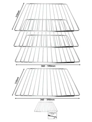 3 Pack Adjustable Extendable Oven Shelf 310-590mm Kitchen Rack