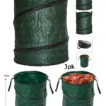 3-Pack Collapsible 90L Waste Bags with Handles - Reusable Trash Sack