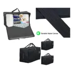 3 Pack Extra Large Black Canvas Diaper Changing and Storage Tote 100L