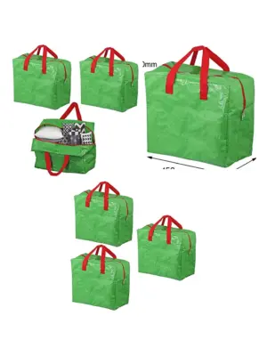 3-Pack Green 50L Duvet & Pillow Storage Bags – Large Bedding Organizer
