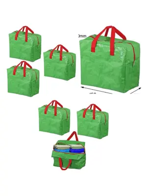 3 Pack Green 50L Large Closet Shoe Storage Bags Wardrobe Organizer