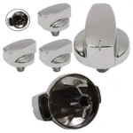 3‑Pack Silver Chrome Oven Control Knob – Replacement Stove Switch