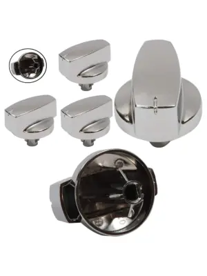 3‑Pack Silver Chrome Oven Control Knob – Replacement Stove Switch