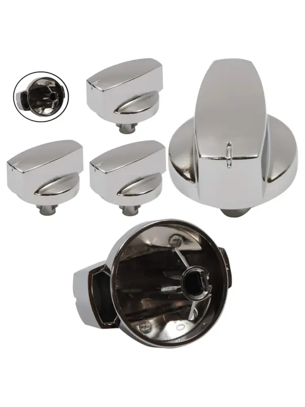 3‑Pack Silver Chrome Oven Control Knob – Replacement Stove Switch